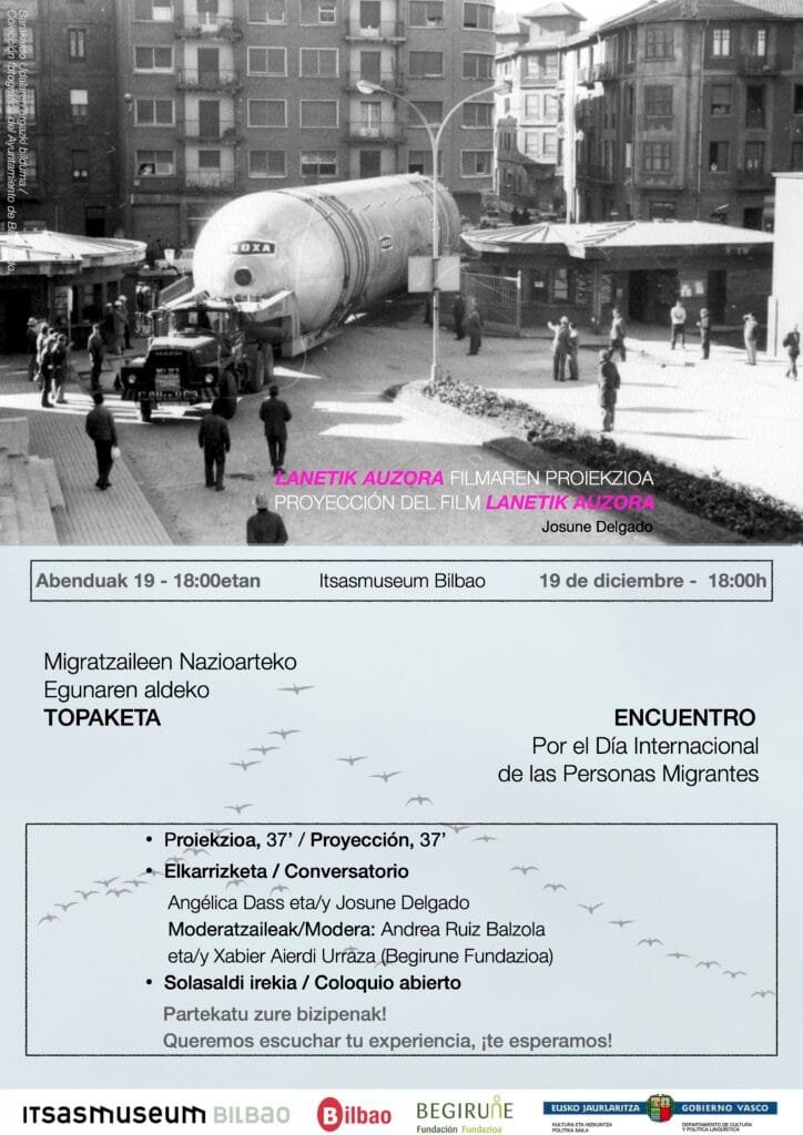 Cartel de la Jornada por el Día de las personas Migrantes Itsasmuseum